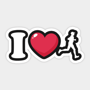 I Love Running Sticker